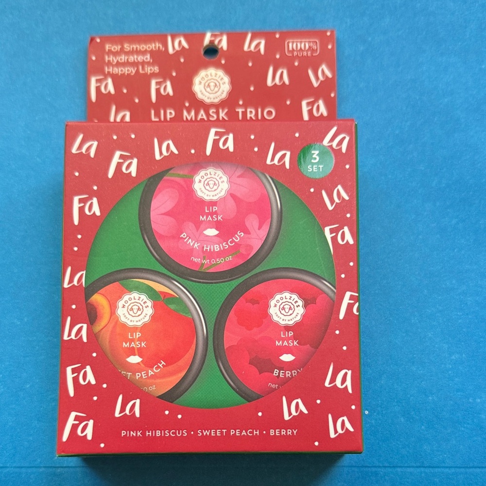 100% Pure Lip Mask Trio - Pink Hibiscus, Sweet Peach, Berry